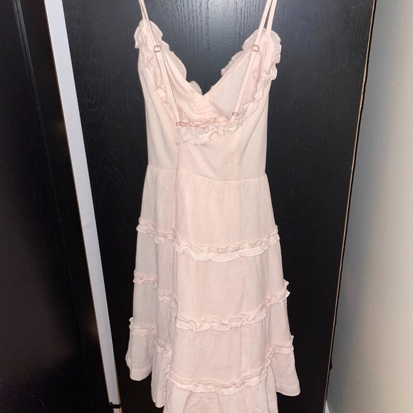 Blush pink babydoll ruffle dress boho - Picture 2 of 5